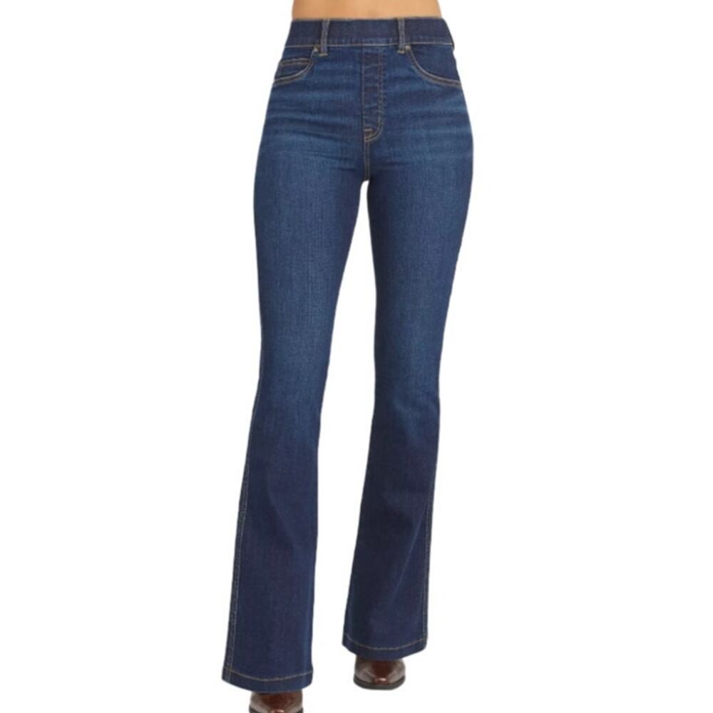 Spanx Flared Stretch Jeans High Rise Medium Blue Wash Women XL